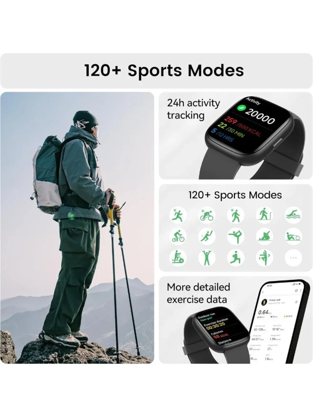 HD Touchscreen Smart Watch with Alexa, Fitness Tracker, Heart Rate Monitor